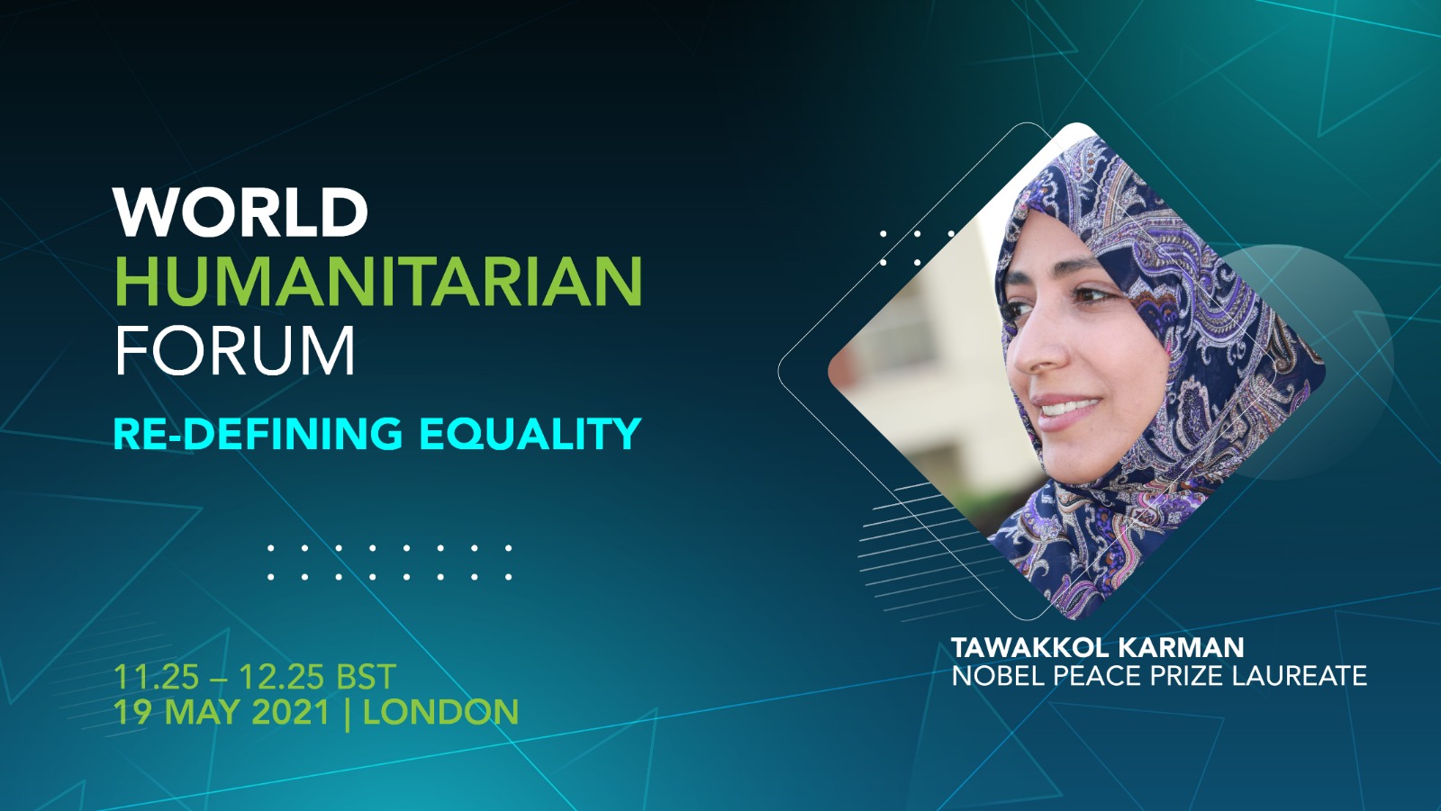 Mrs. Tawakkol Karman participates in the World Humanitarian Forum 2021